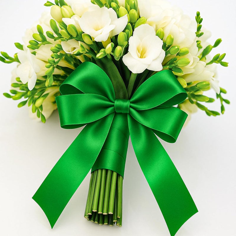 Fullive 1 1/2 Inch Green Ribbon, 30 Yards Green Ribbon for Gift Wrapping for St. Patrick's Day Party Favors, Polyester Christmas Ribbon for Christmas Decorations Wrapping Bouquet Floral Arrangements - Image 4